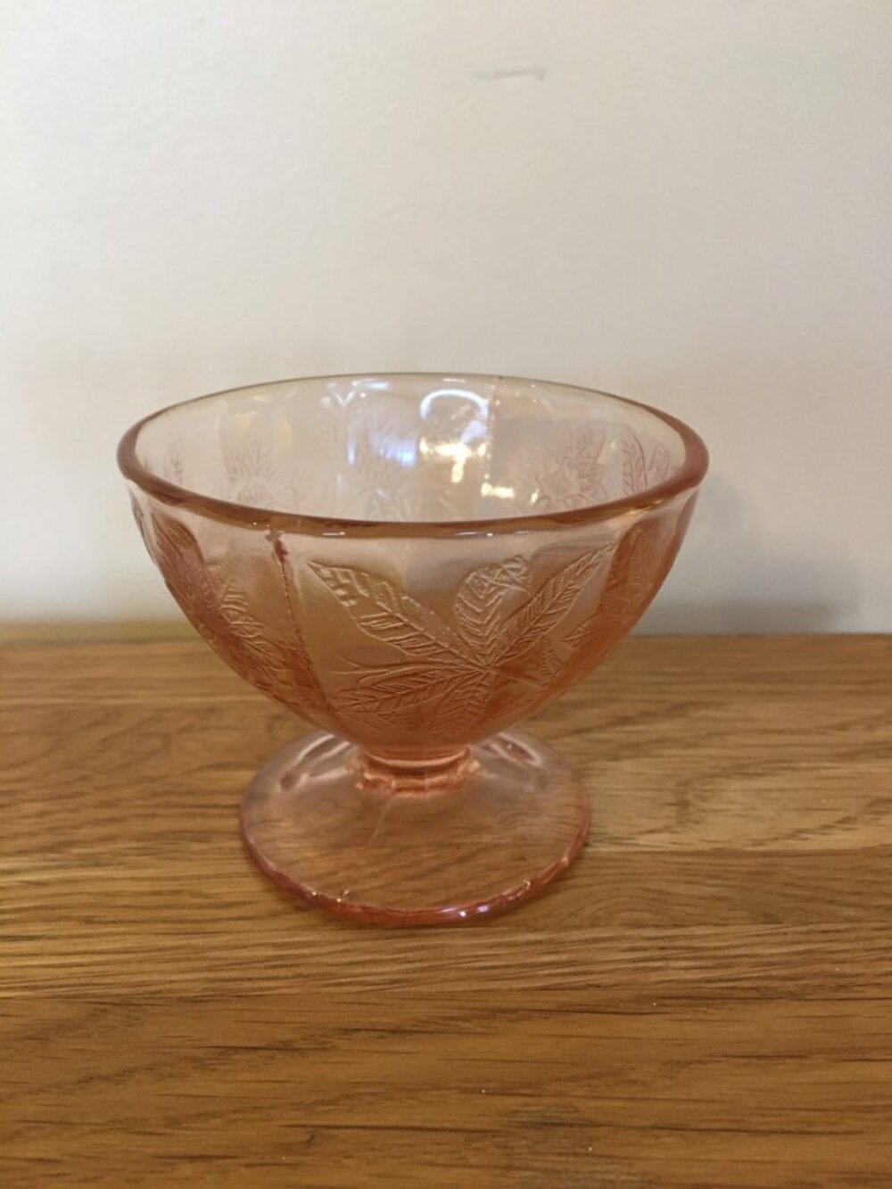 Pink Floral Poinsettia Depression Sherbet Dessert Cups Parfait Cup